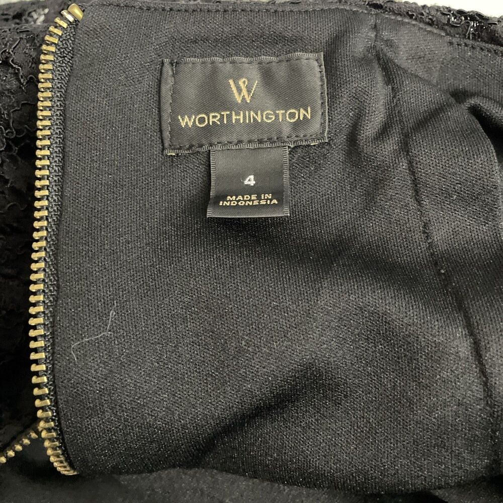 Worthington Women’s Black Lace Pencil Skirt Size 4 Gothic Romantic Whimsigoth - Picture 3 of 9